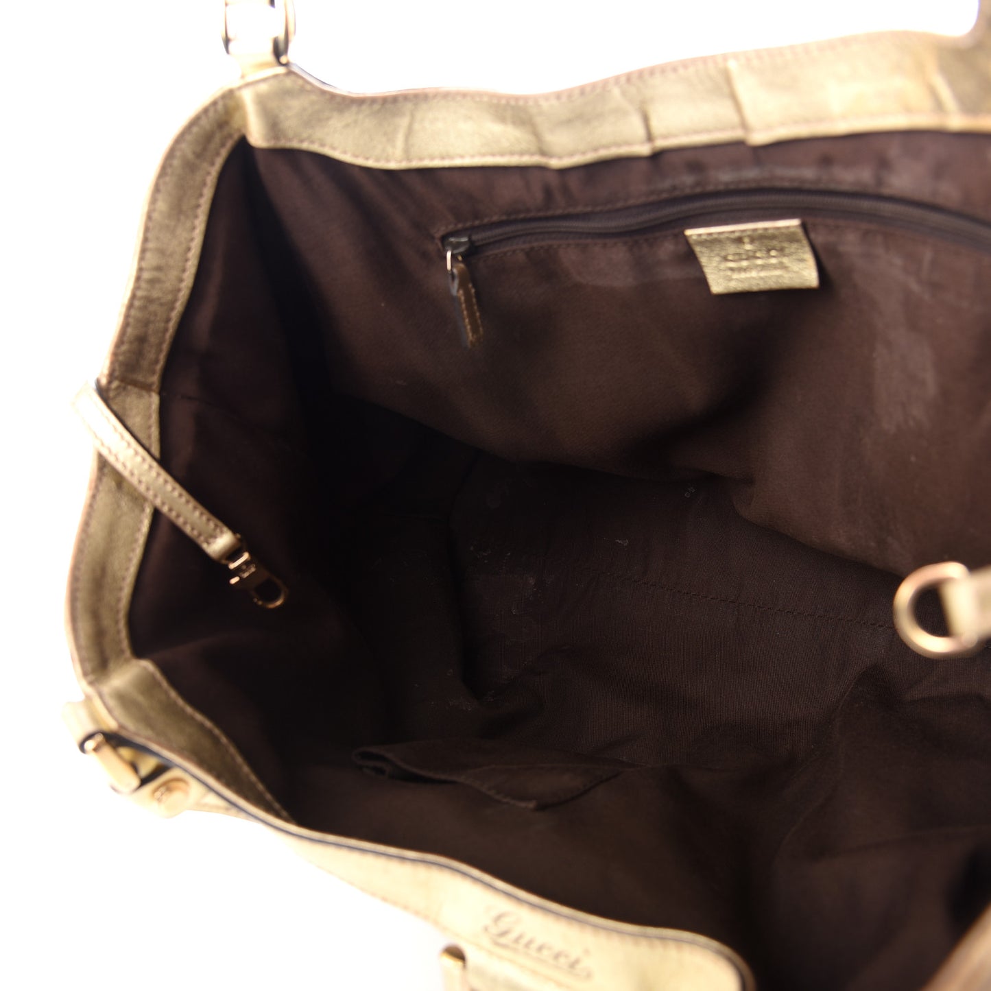 Monogram Large D Gold Hobo Metallic Gold