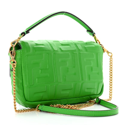 Fendi Nappa FF 1974 Embossed Mini Baguette Tomatillo 2 of 8