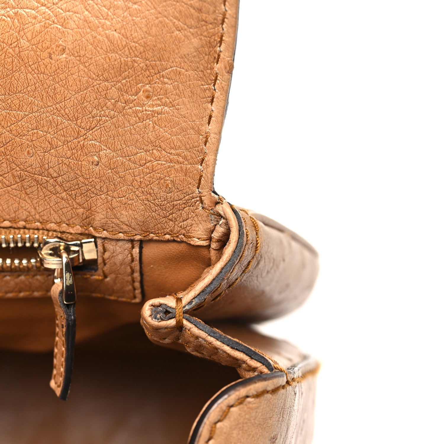 Gucci Ostrich Medium New Bamboo Top Handle Bag Brown 12 of 13