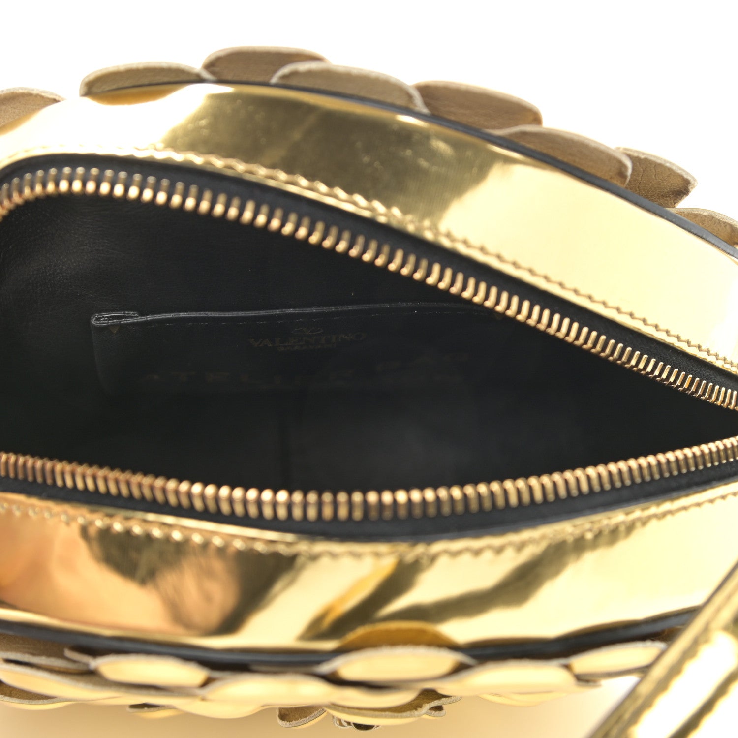 Valentino Garavani Metallic Nappa Atelier 03 Rose Edition Round Crossbody Bag Antique Brass 5 of 9