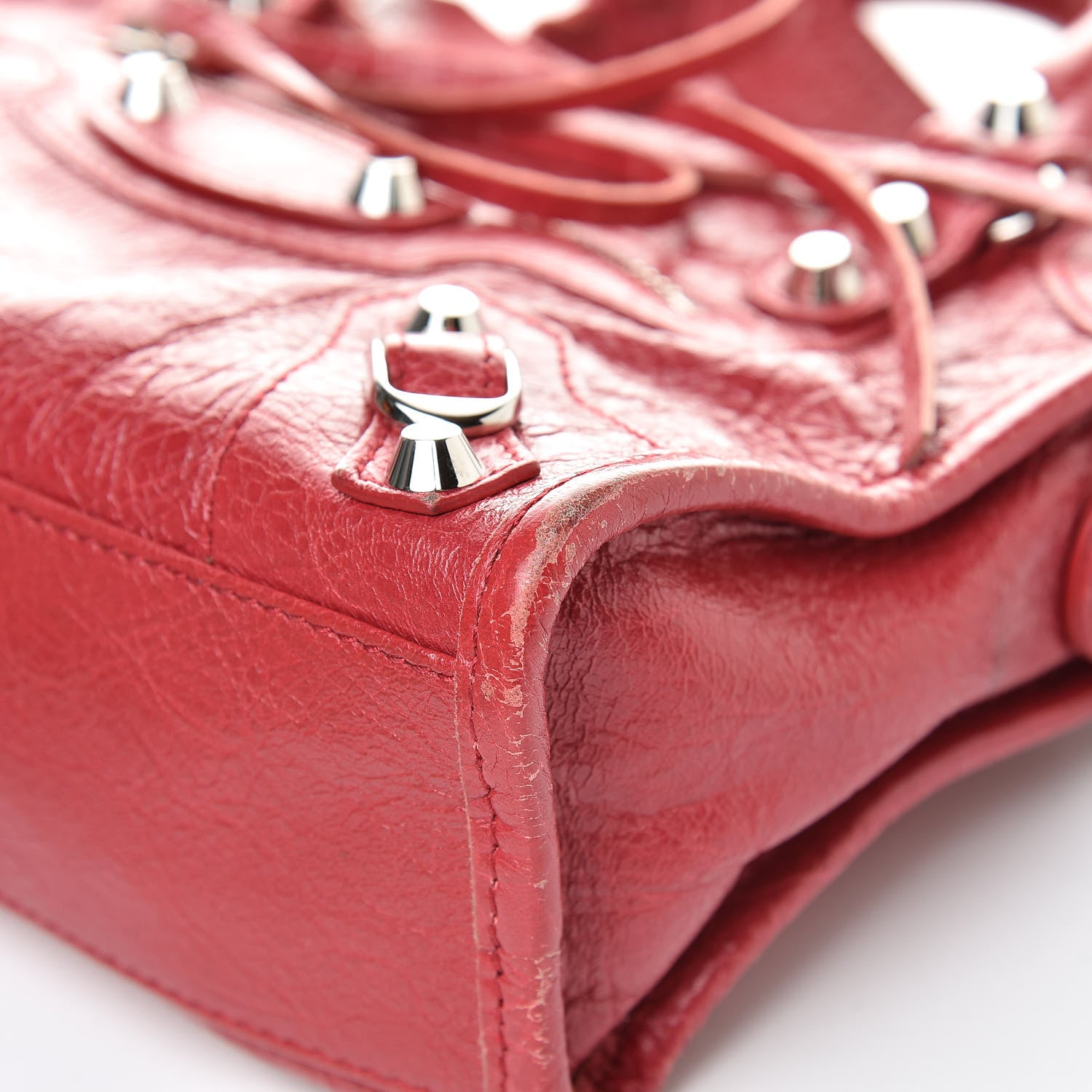 Balenciaga Agneau Classic Silver Hardware Mini City Rouge Sapphire 10 of 17