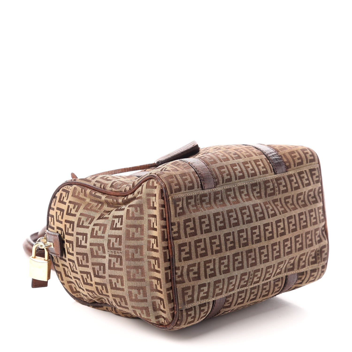 Fendi Zucchino Vitello Small Boston Mogano Panna Bruciato 4 of 9