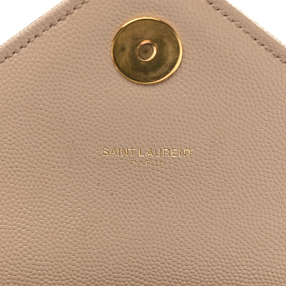Saint Laurent Grain De Poudre Matelasse Chevron Large Monogram Satchel Dark Beige 11 of 14