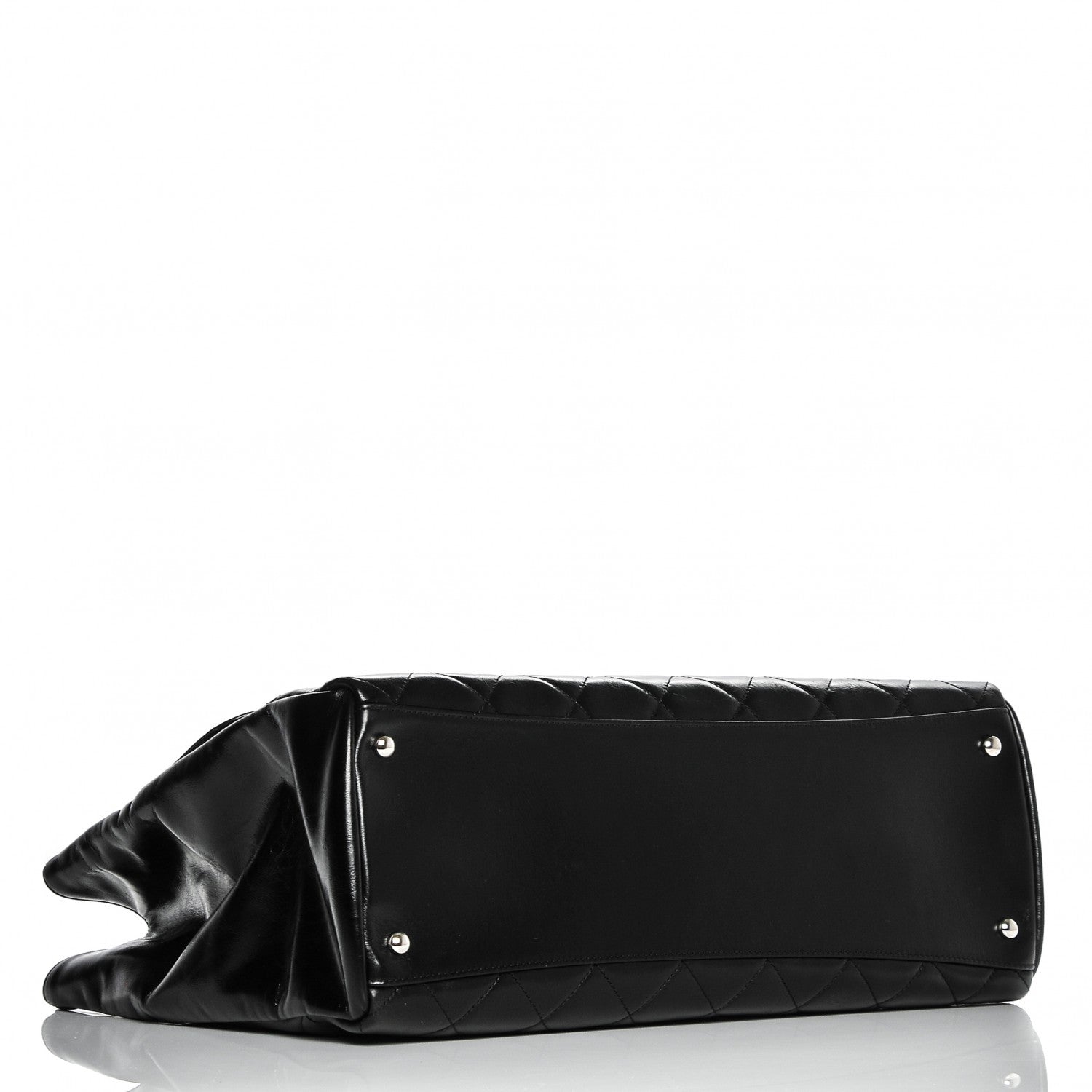 Chanel Glazed Calfskin Quilted Large CC Delivery Tote Black 3 of 7
