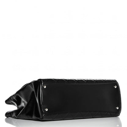 Chanel Glazed Calfskin Quilted Large CC Delivery Tote Black 3 of 7
