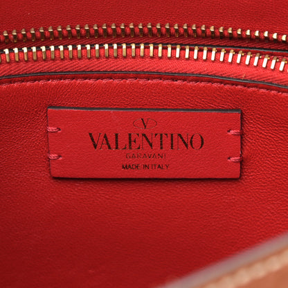 Valentino Garavani Pebbled Calfskin Small VRing Shoulder Bag Saddle Brown 6 of 9