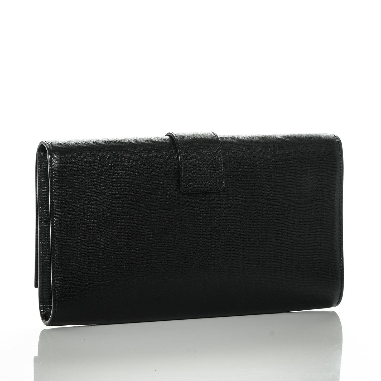 Textured Calfskin Y Ligne Clutch Black