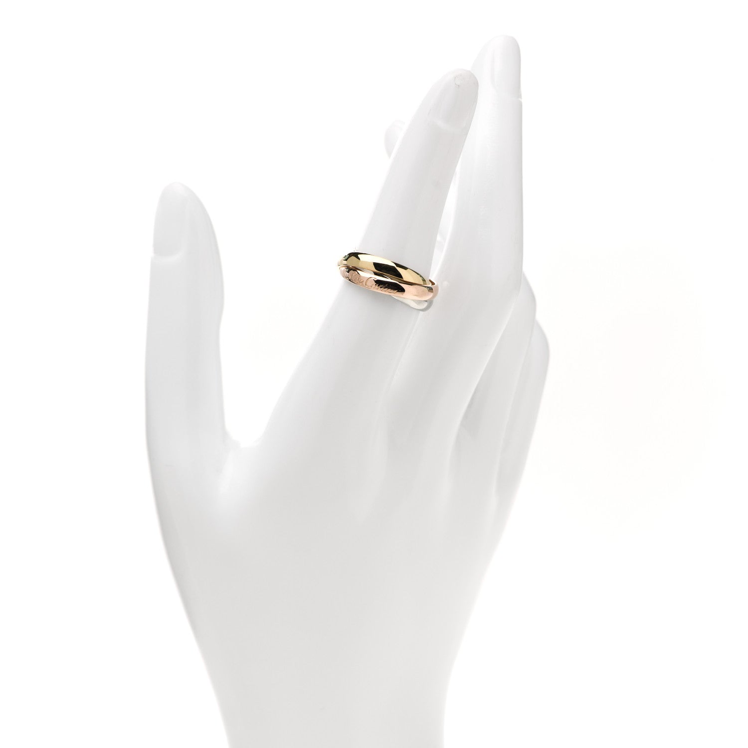 Cartier 18K Pink Yellow White Gold Classic Les Must De Cartier Trinity Ring 52 6 2 of 5