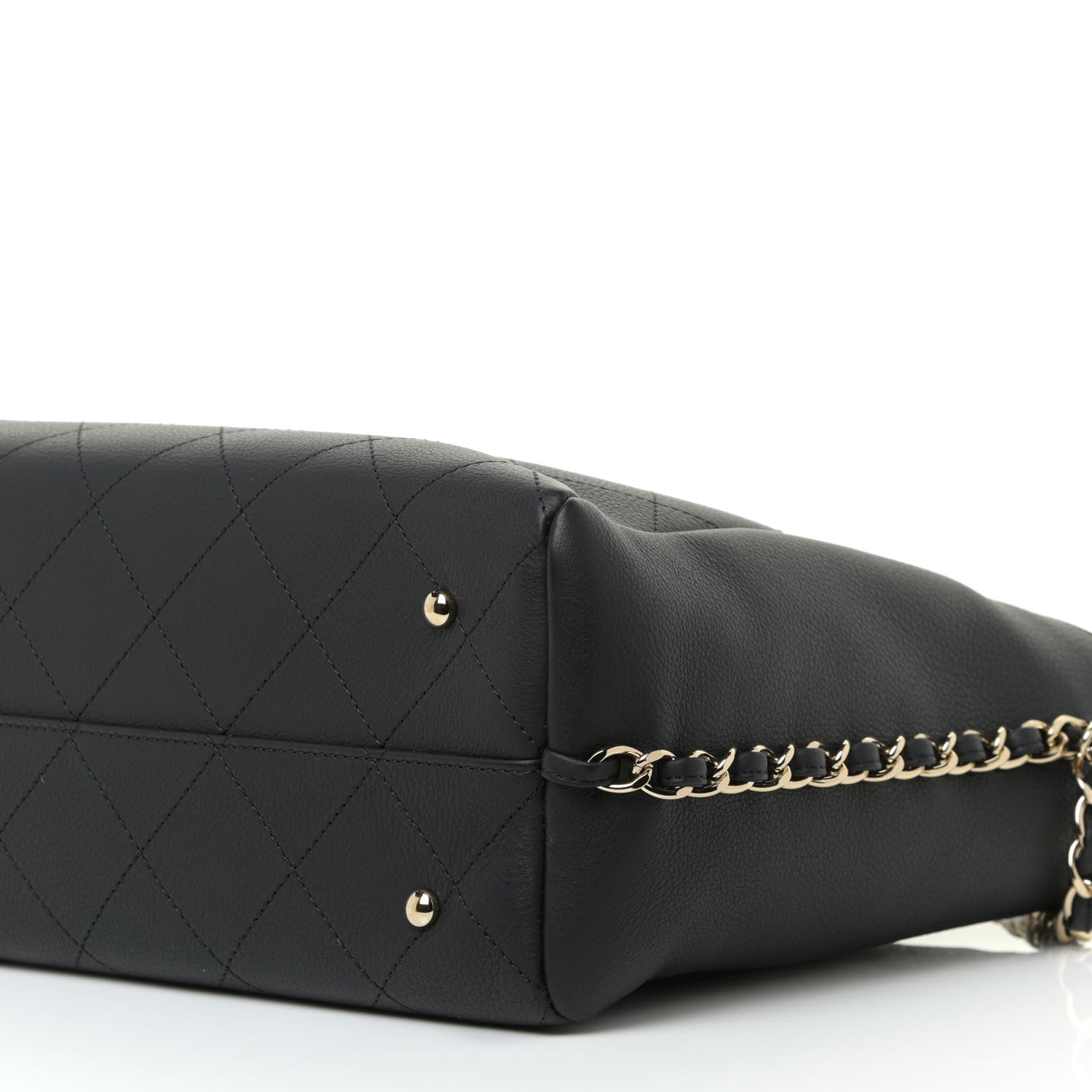 Chanel Calfskin Stitched Medium Shopping Tote Black 11 of 16