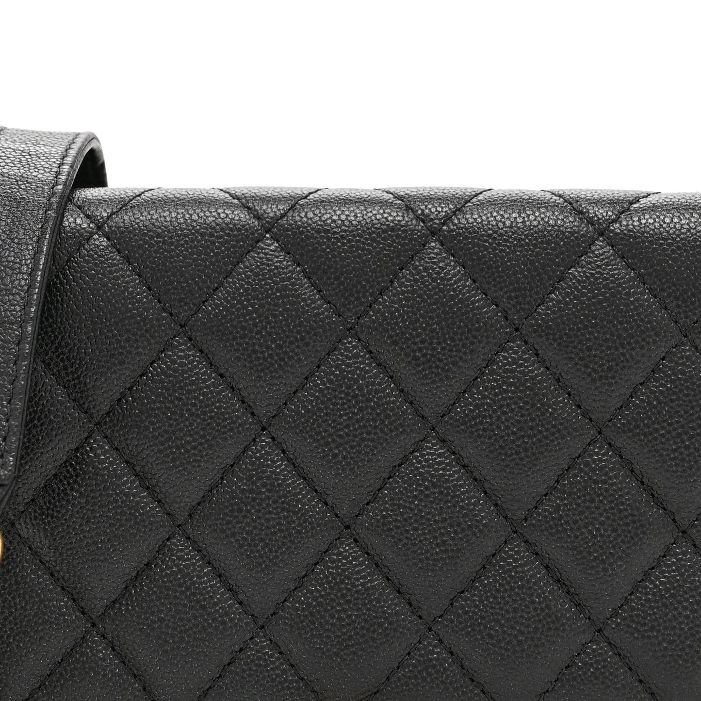 Caviar Quilted Boy Phone Holder Wallet On Chain Black