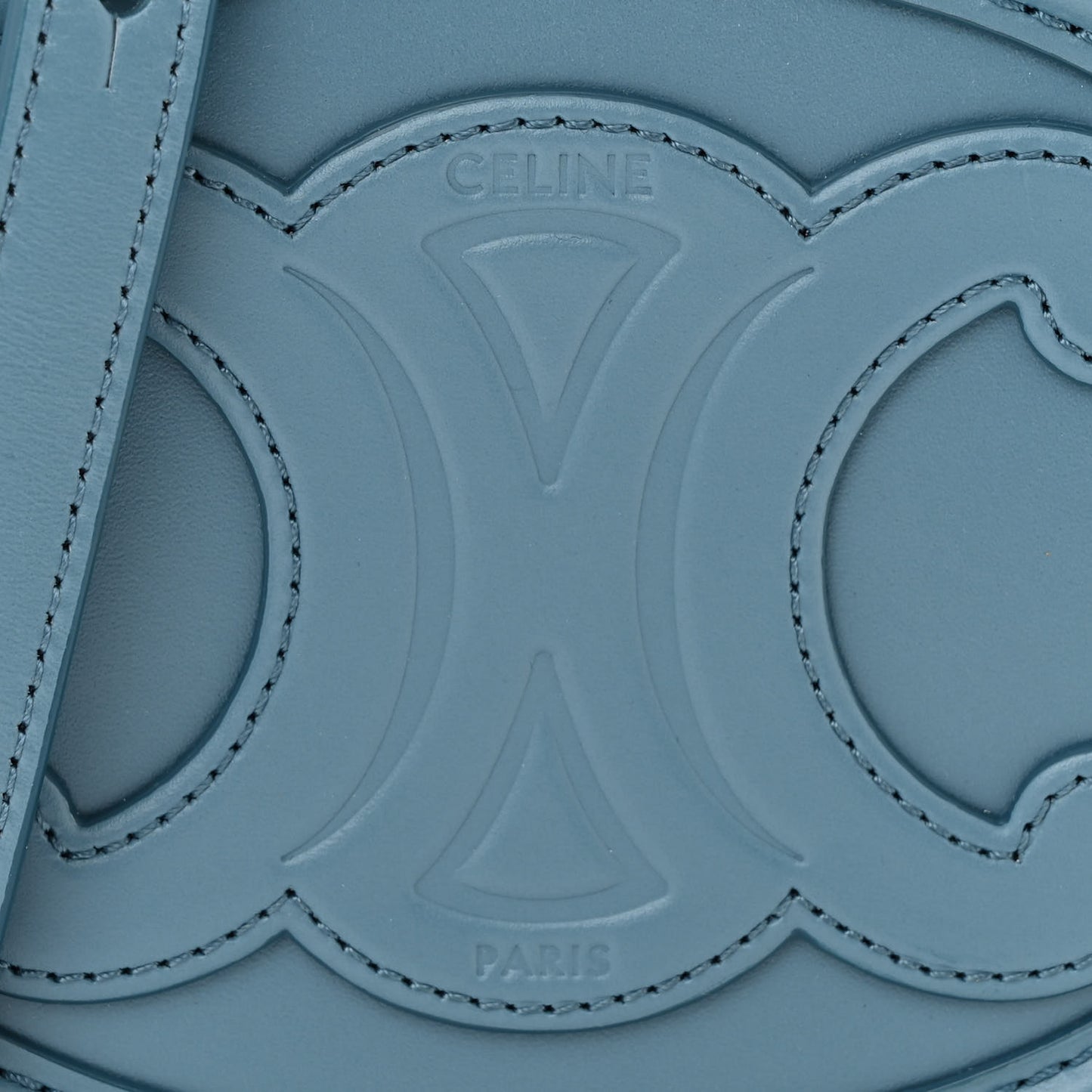 Smooth Calfskin Cuir Triomphe Oval Bag Denim