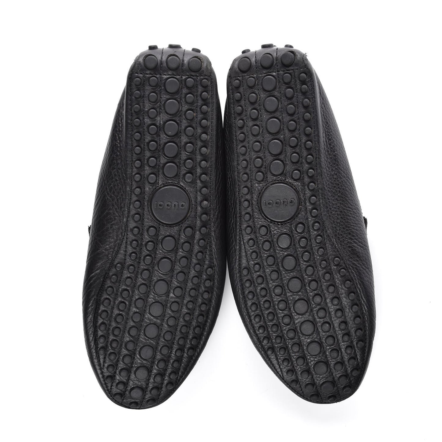 Calfskin Mens Horsebit Web Driver Loafers 10 Black
