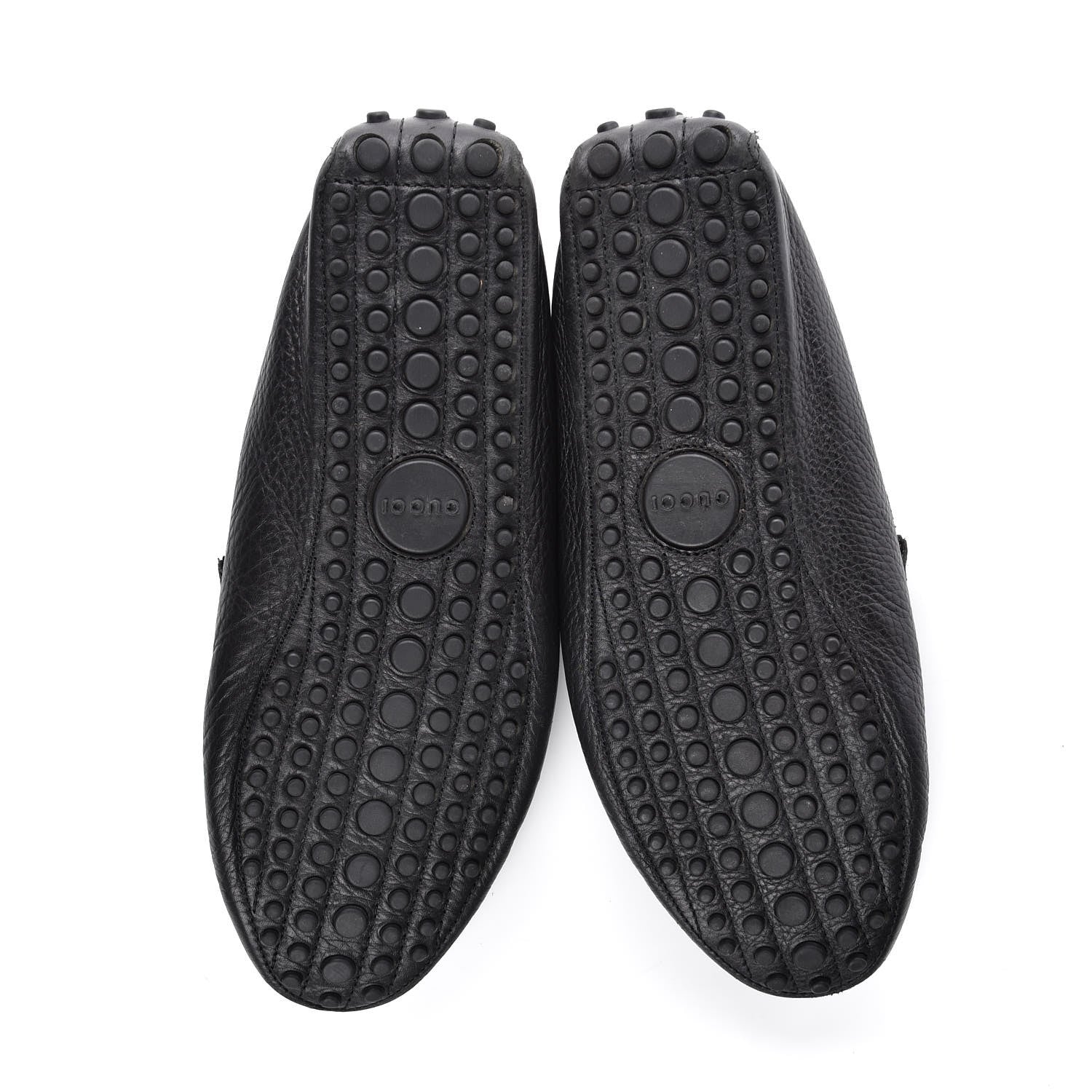 Gucci Calfskin Mens Horsebit Web Driver Loafers 10 Black 5 of 10