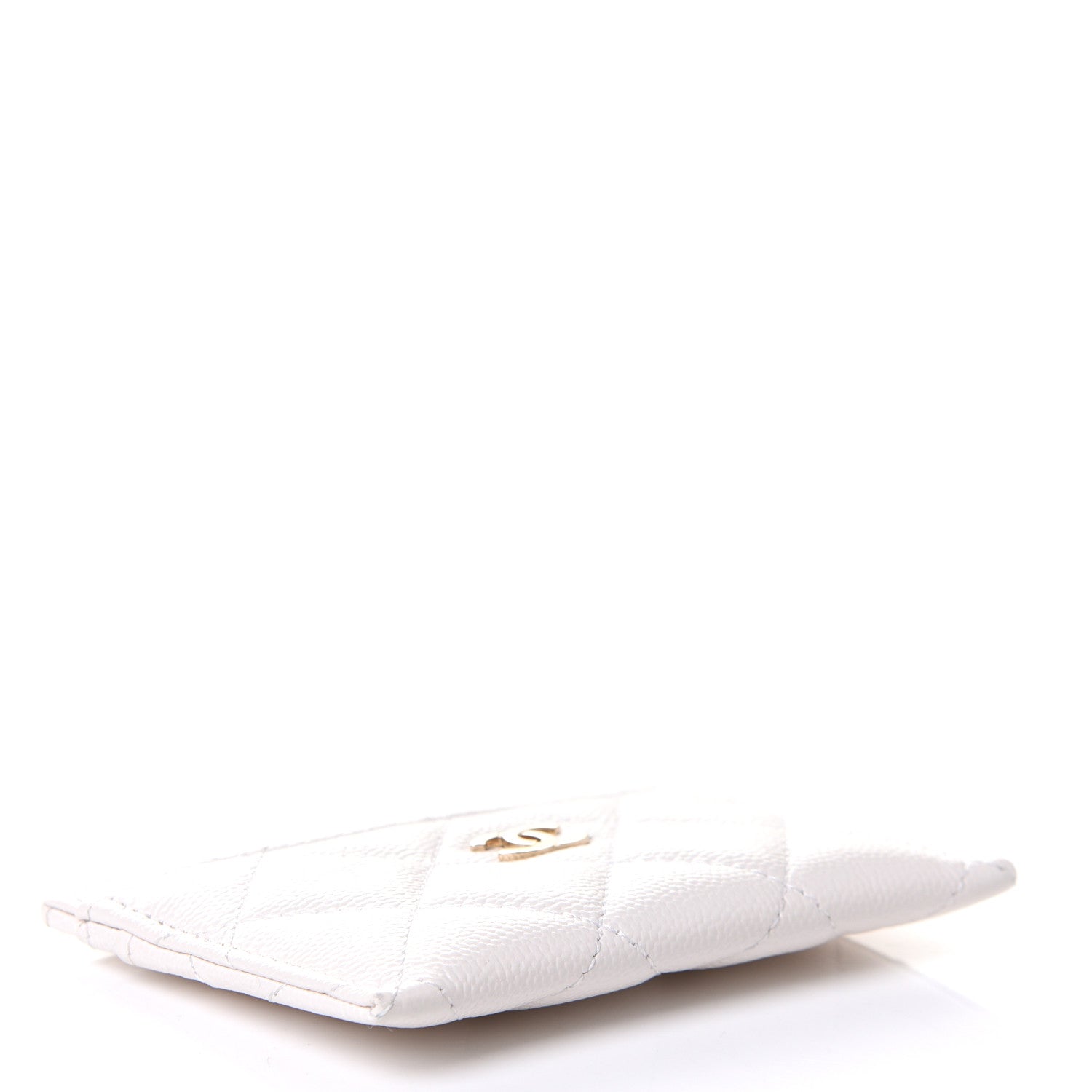 Chanel Caviar Quilted Card Holder White 4 of 9
