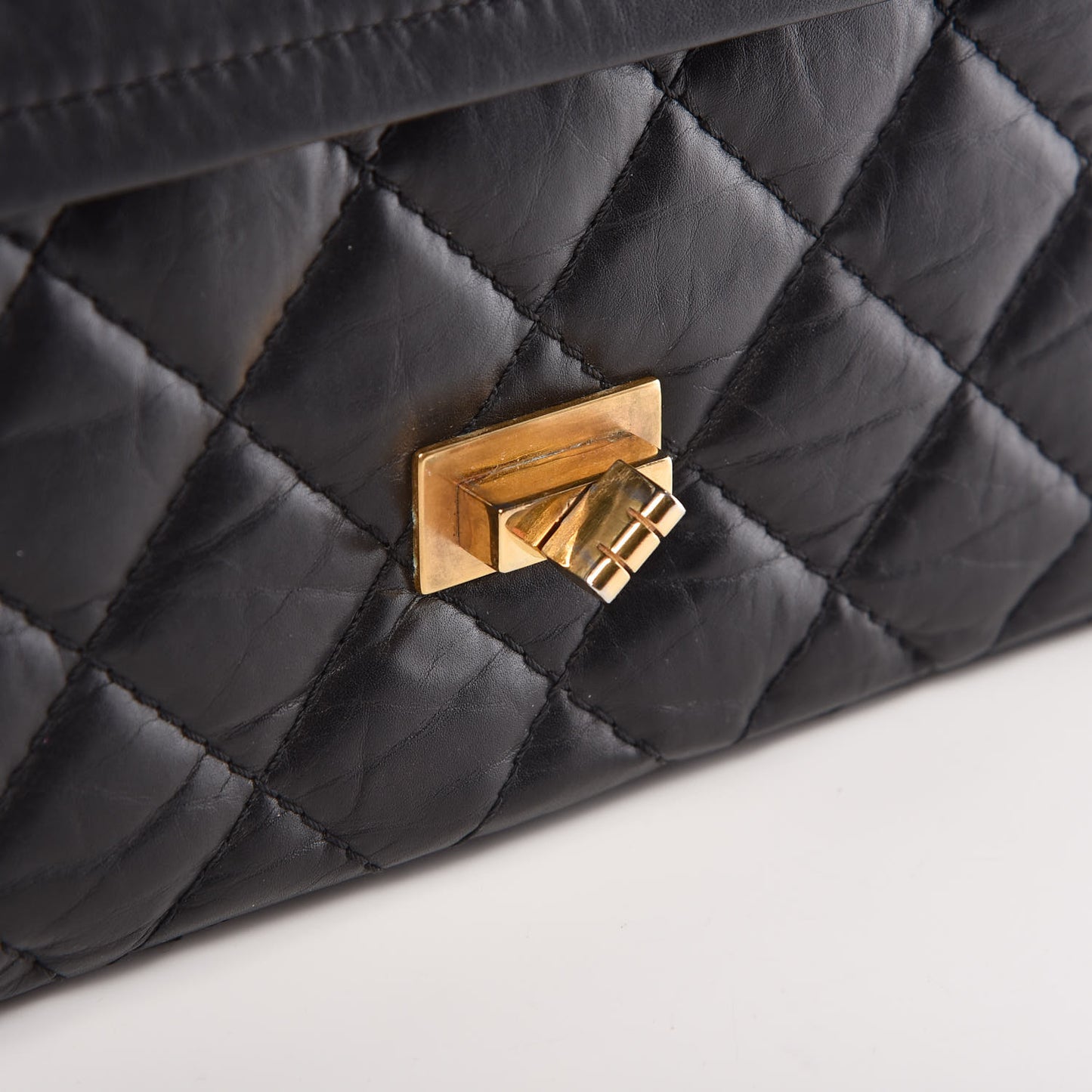 Aged Calfskin Quilted 2.55 Reissue 226 Flap Black