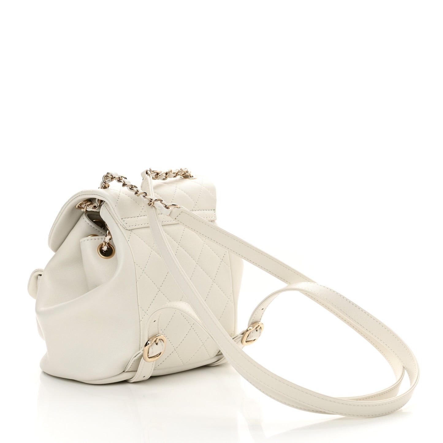 Lambskin Quilted Small Duma Drawstring Backpack