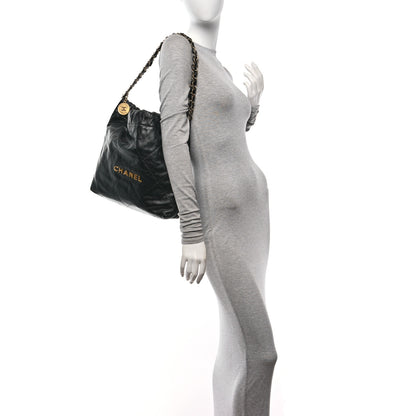 Chanel Shiny Calfskin Quilted Small Chanel 22 Black 2 of 11