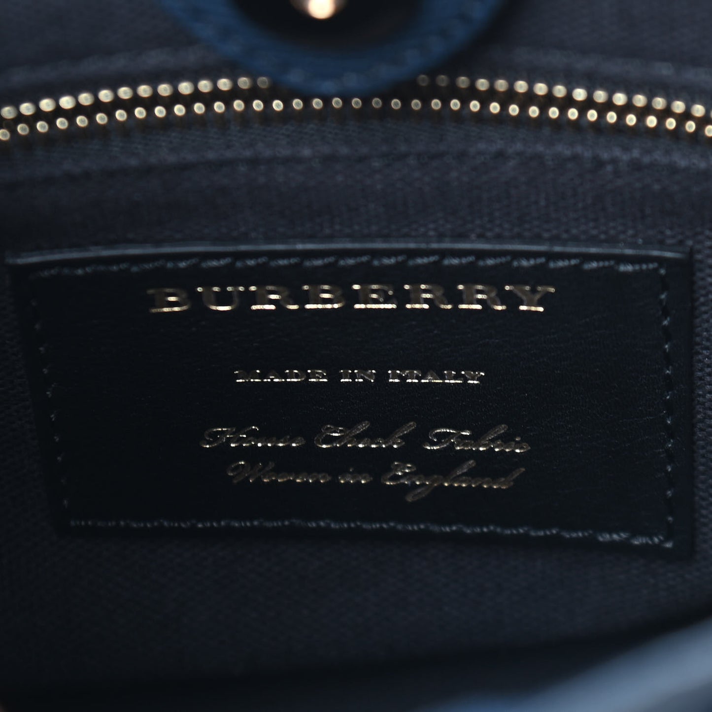 Grainy Calfskin House Check Baby Banner Tote Ink Blue