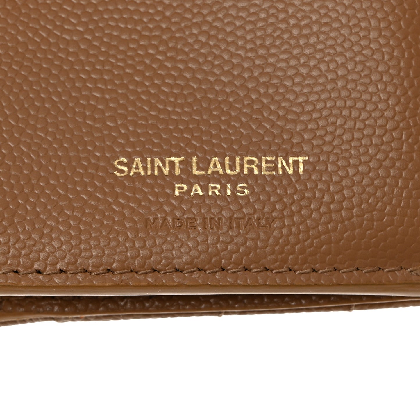 Grain De Poudre Matelasse Chevron Monogram Compact Tri Fold Wallet Natural Dark