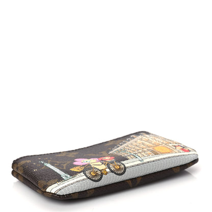 Louis Vuitton Monogram 2022 Christmas Animation Paris Key Pouch Pink 4 of 6