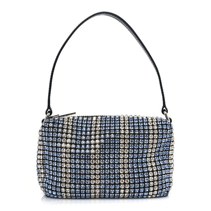 Alexander Wang Mesh Crystal Rhinestone Mini Heiress Pouch Blue Light 1 of 7