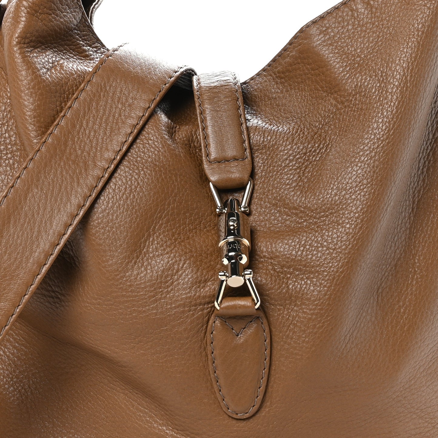Calfskin Large New Jackie Shoulder Bag Brown