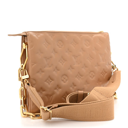 Louis Vuitton Lambskin Embossed Monogram Coussin PM Camel 3 of 14