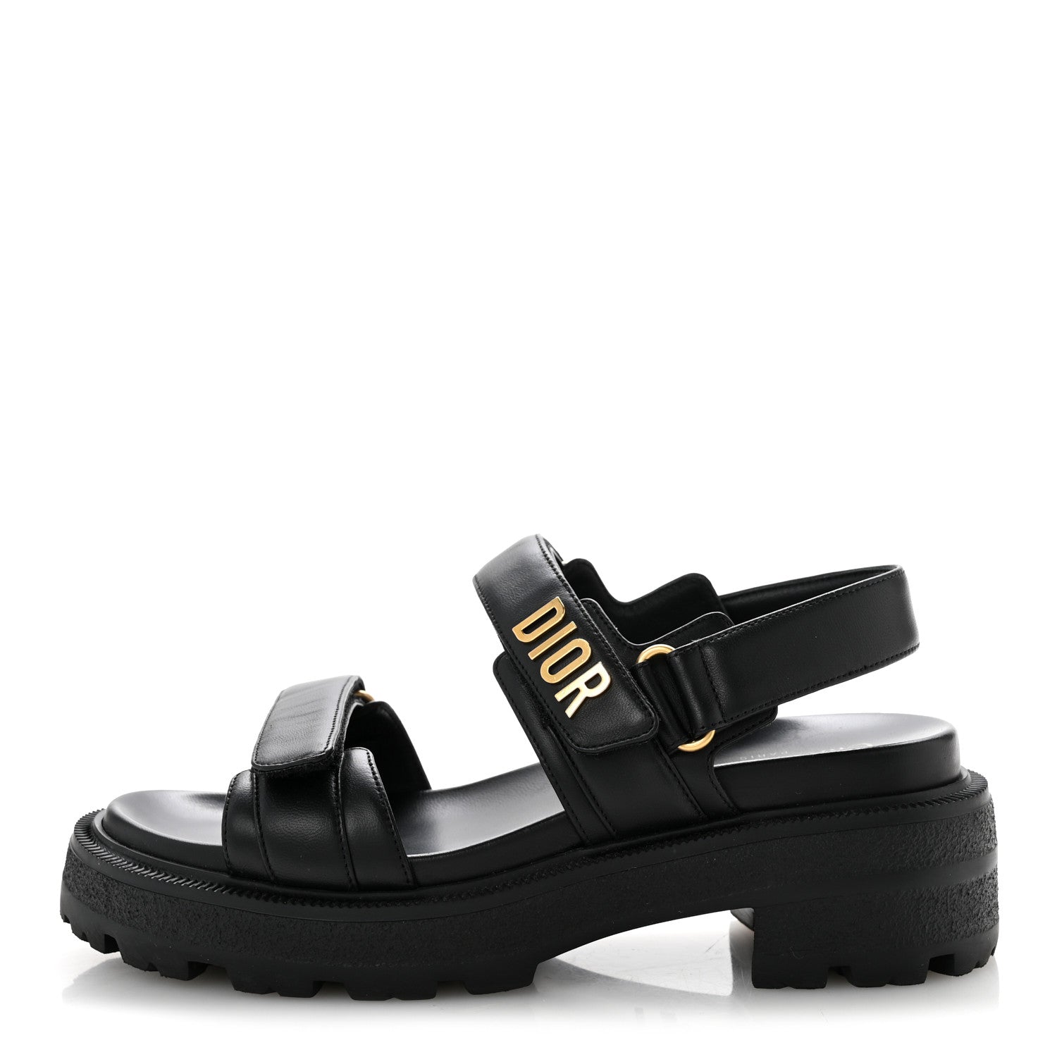 Christian Dior Lambskin Dioract 10mm Sandals 38 Black 1 of 10