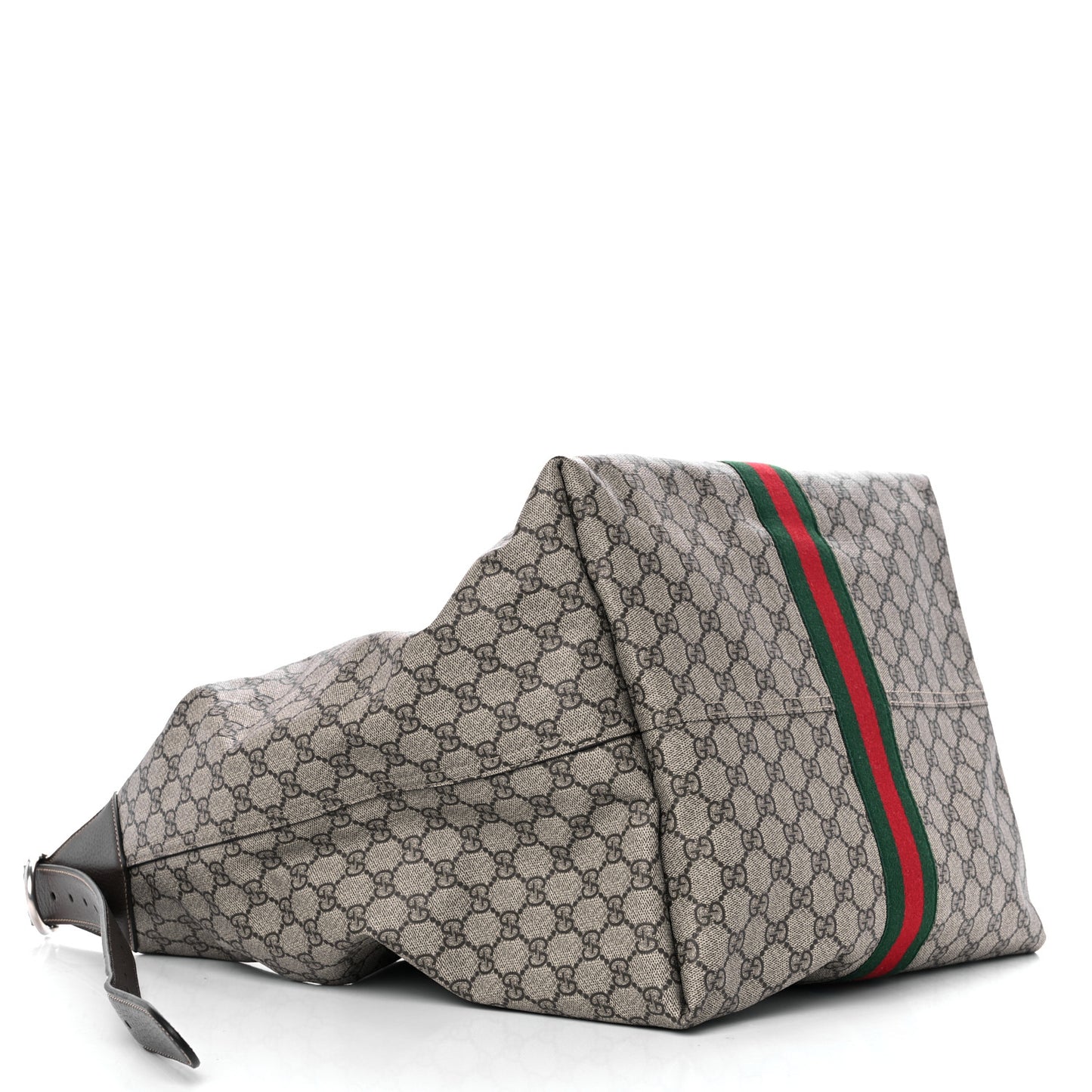 Tender GG Supreme Monogram Textured Dollar Calfskin Web Medium Jackie 1961 Crossbody Bag Beige Ebony New Acero