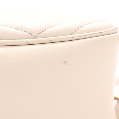 Gucci Calfskin Matelasse Small GG Marmont Chain Shoulder Bag White 12 of 16