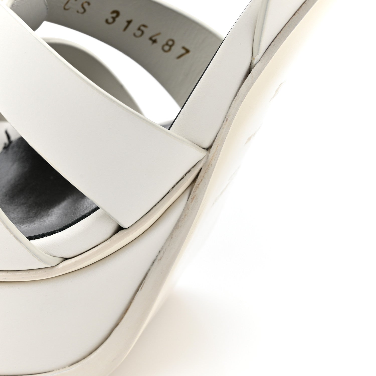 Saint Laurent Calfskin Tribute 105 Platform Sandals 37.5 Porcellana 10 of 11