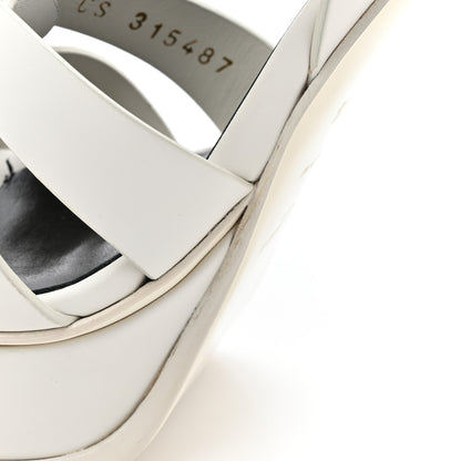 Saint Laurent Calfskin Tribute 105 Platform Sandals 37.5 Porcellana 10 of 11