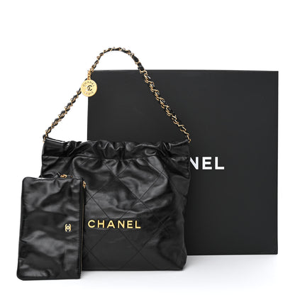 Chanel Shiny Calfskin Quilted Small Chanel 22 Black 14 of 14