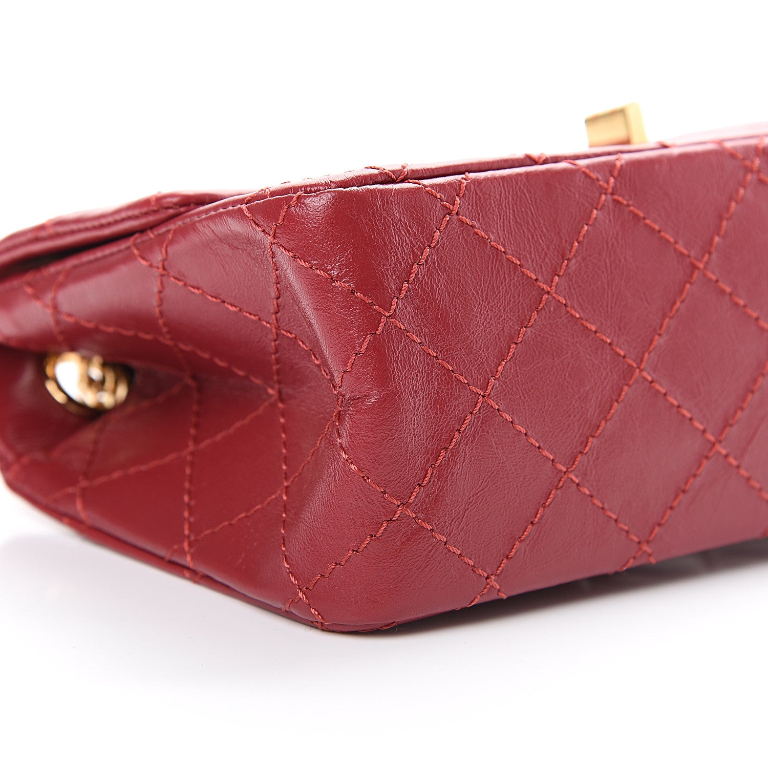 Chanel Aged Calfskin Quilted 2.55 Reissue Mini Flap Red 9 of 11