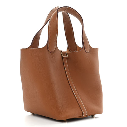 Hermes Taurillon Clemence Picotin Lock 18 PM Gold 2 of 11