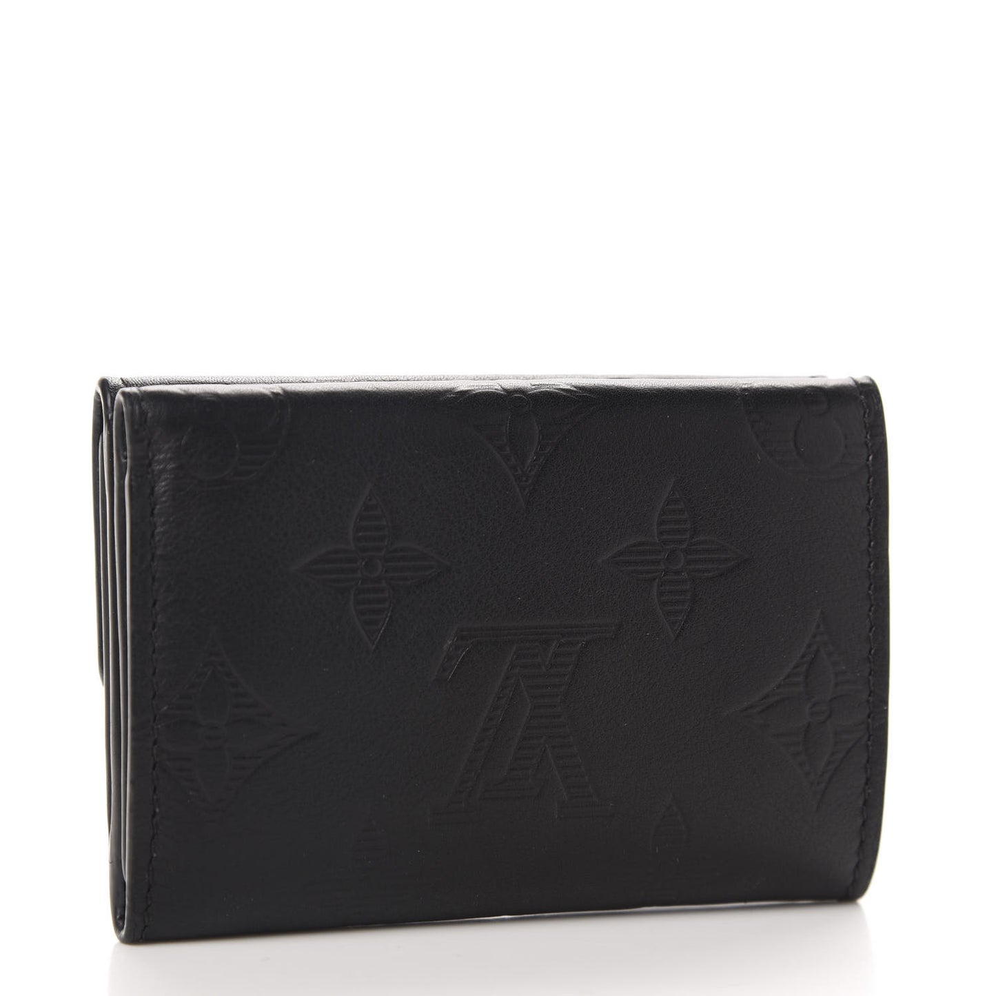 Calfskin Monogram Shadow Discovery Compact Wallet Black