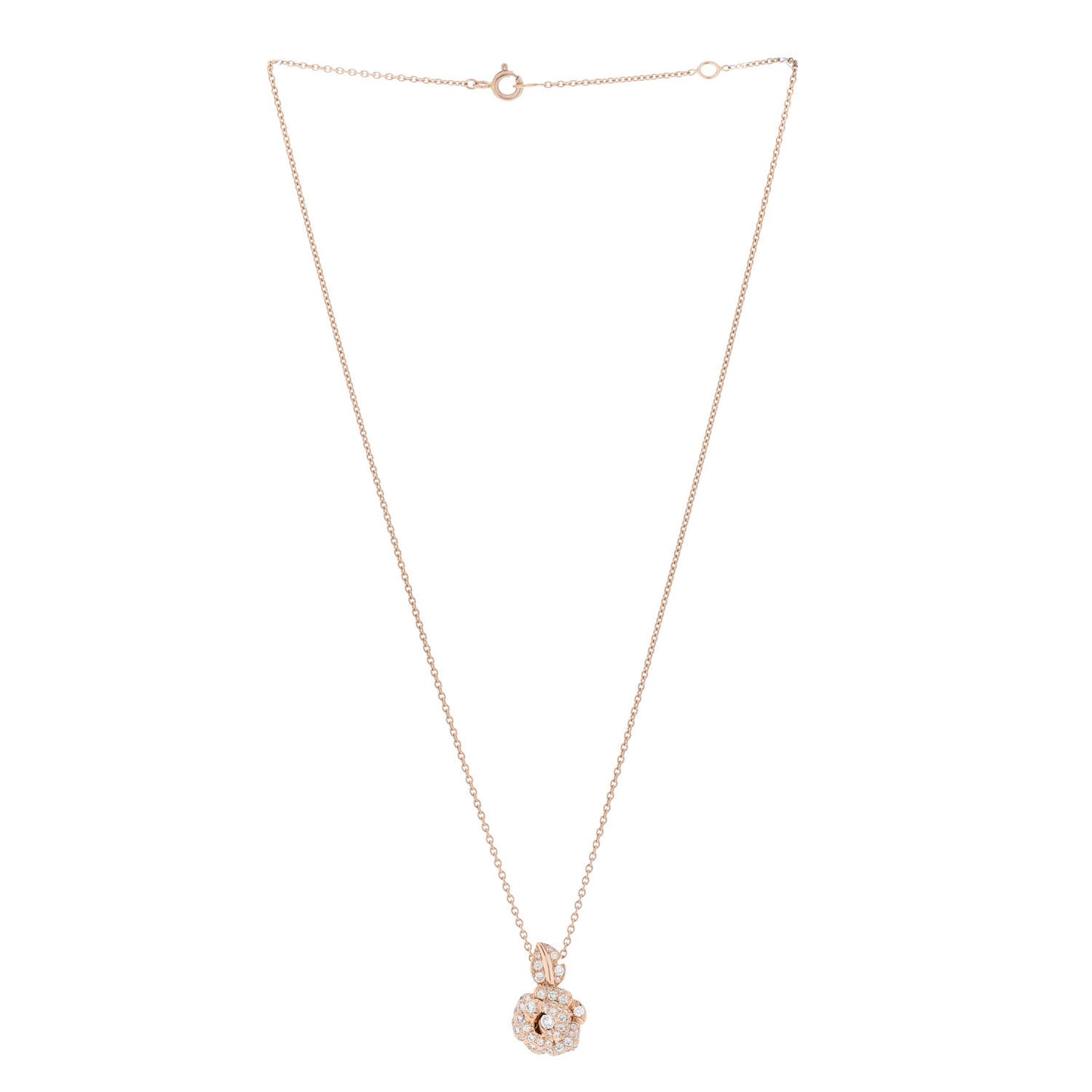 18K Rose Gold Diamond Small Rose Dior Bagatelle Necklace