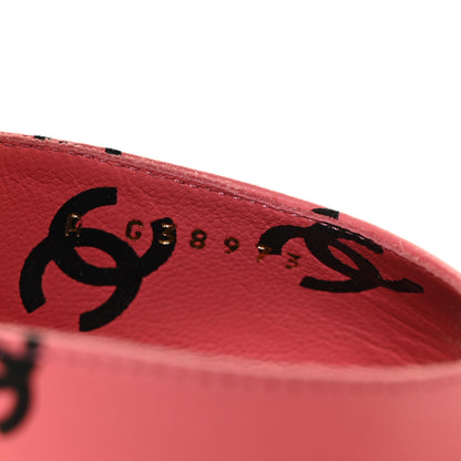 Chanel Lambskin Printed CC Sandals 39.5 Pink Black 8 of 8