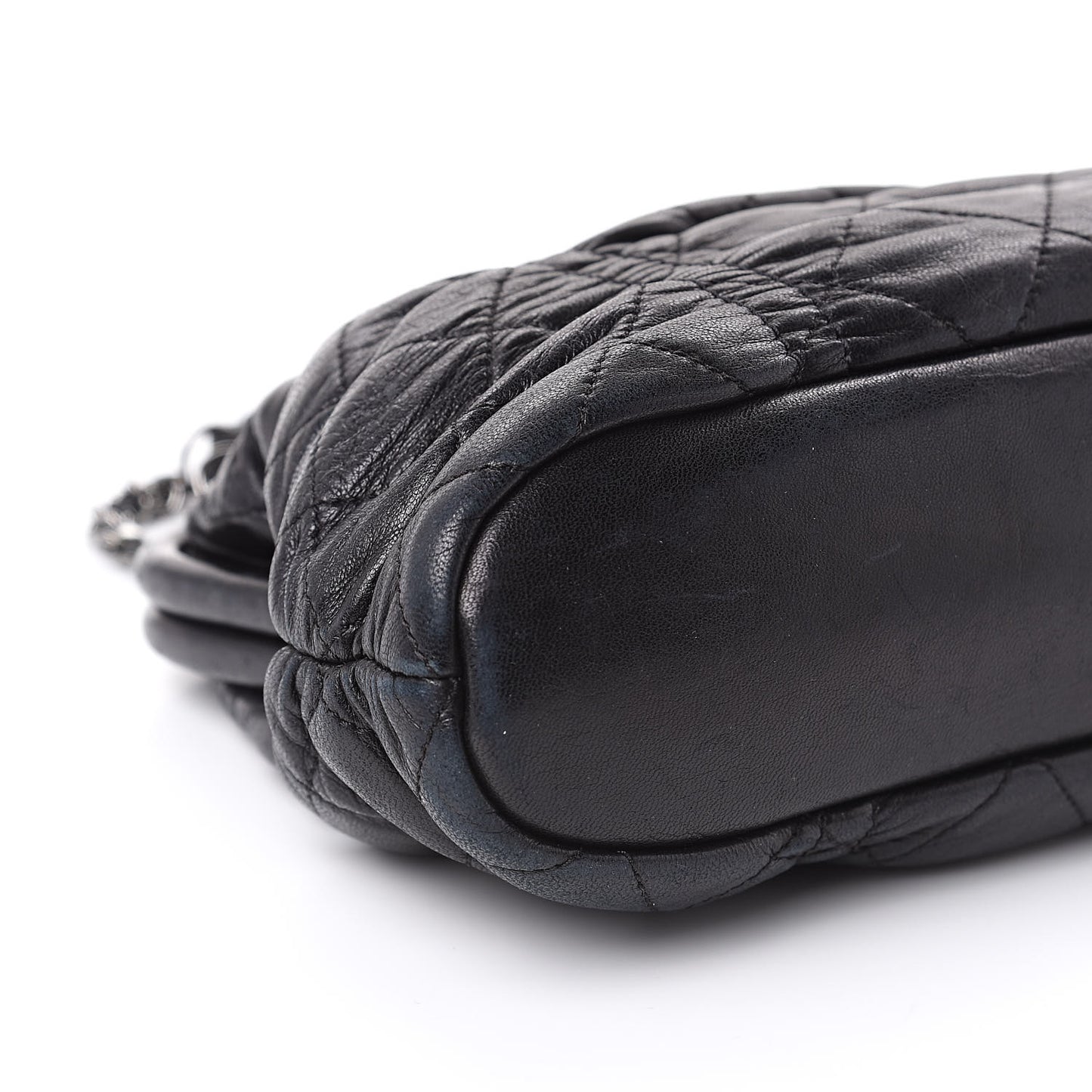 Lambskin Quilted Sharpei Frame Tote Black