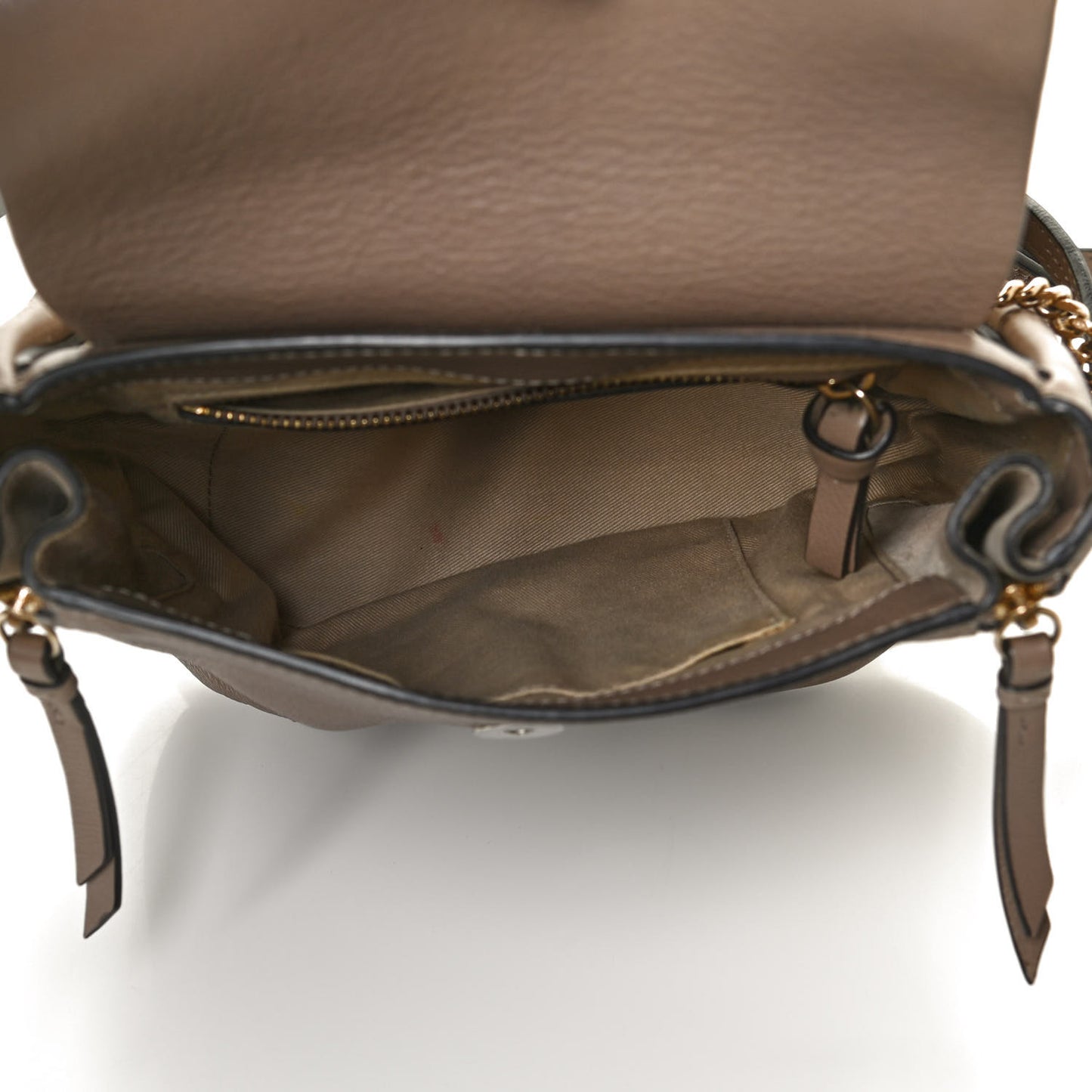 Suede Calfskin Small Faye Backpack Motty Grey