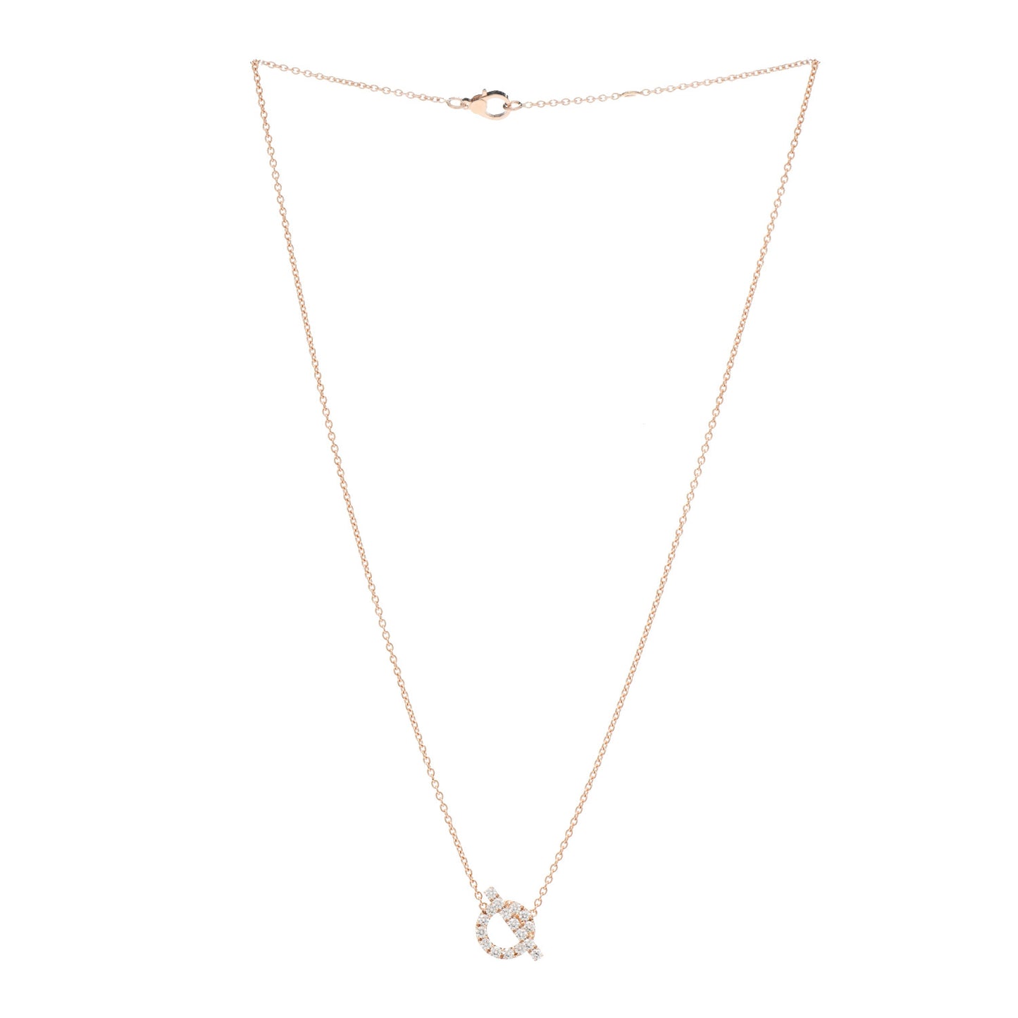 18K Rose Gold Diamond Finesse Pendant Necklace