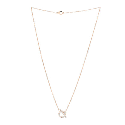 Hermes 18K Rose Gold Diamond Finesse Pendant Necklace 3 of 5