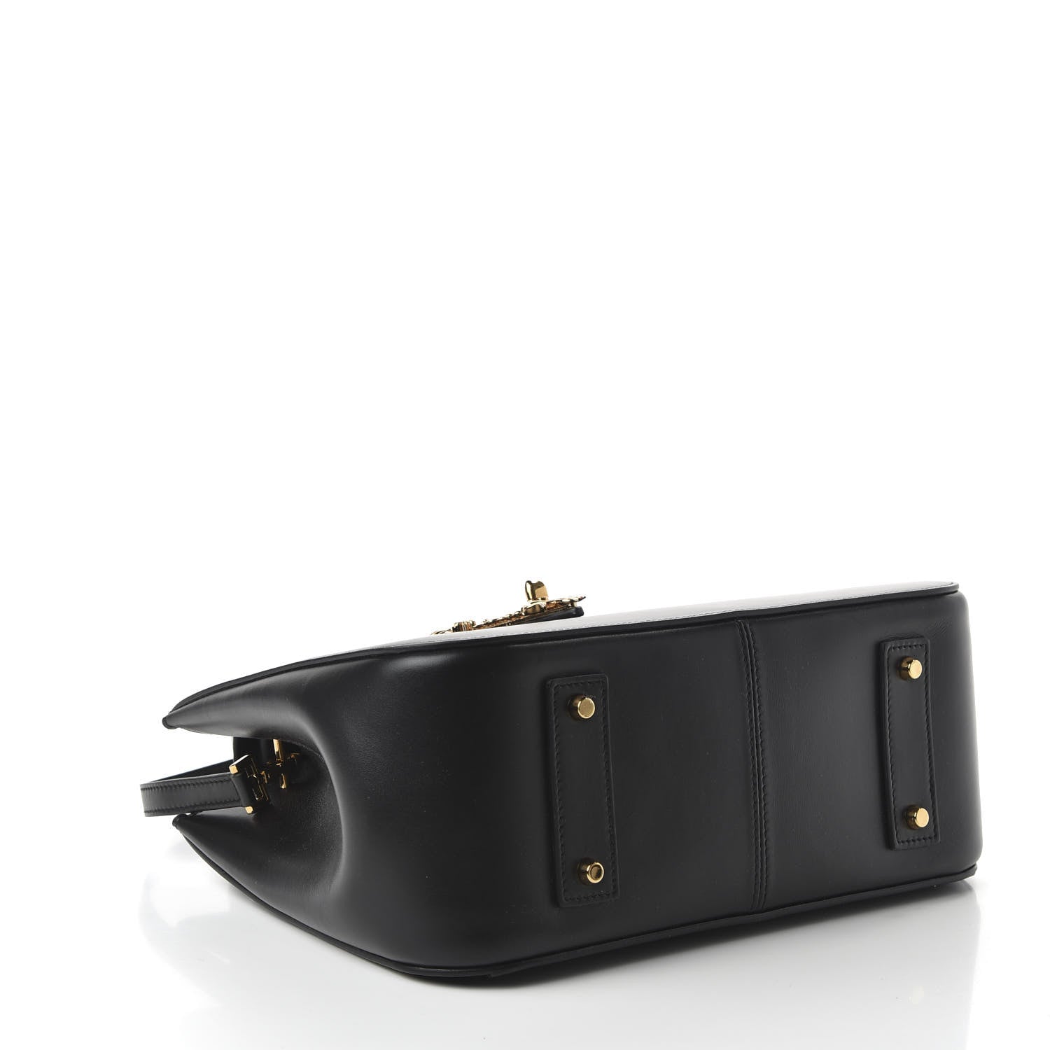 Versace Vitello Barocco Virtus Small Top Handle Shoulder Bag Black 4 of 9