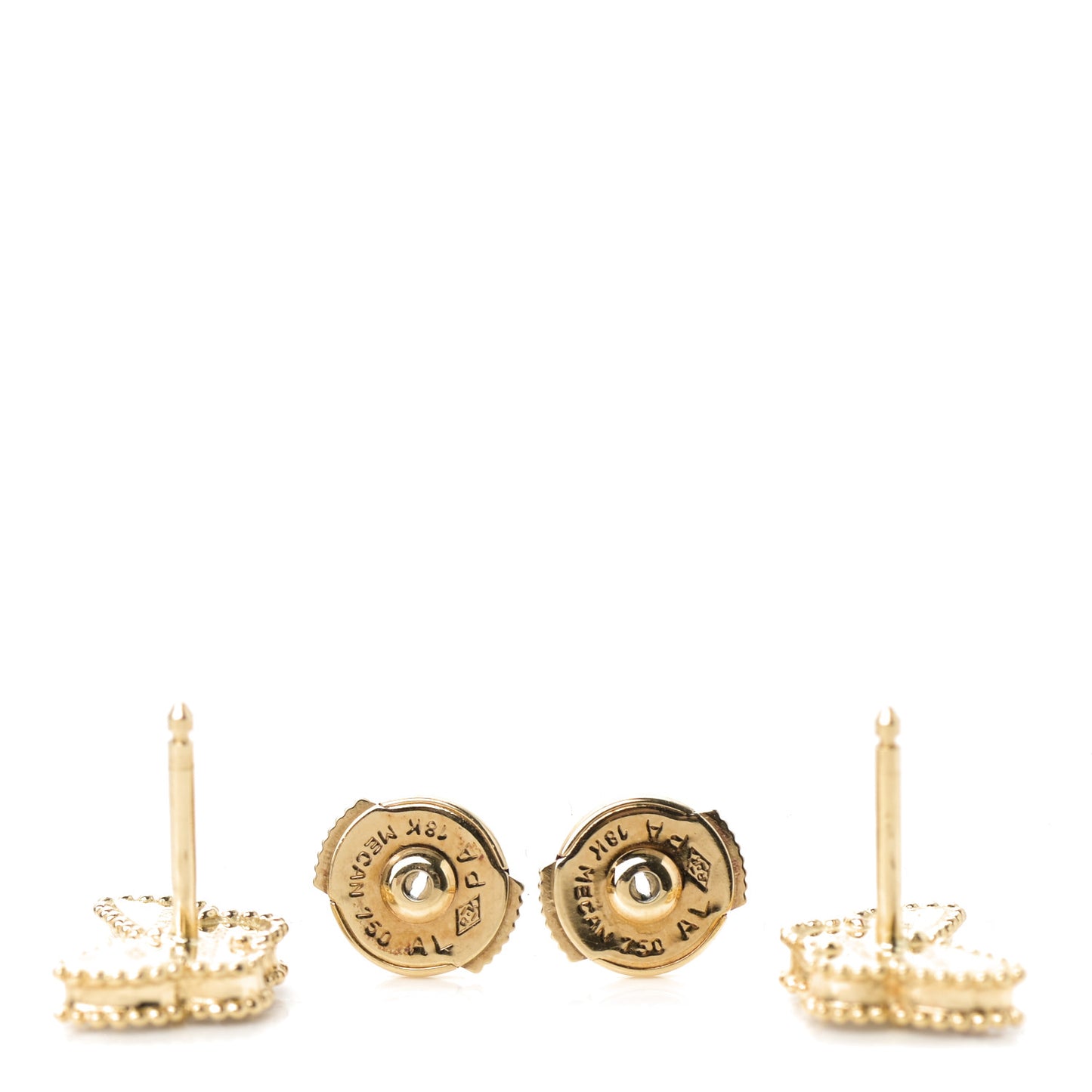 18K Yellow Gold Mother of Pearl Sweet Alhambra Butterfly Earrings