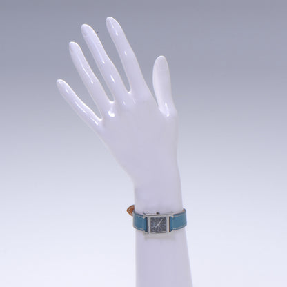 Hermes Stainless Steel Epsom 21mm Heure H Hour Watch Blue Jean 2 of 5