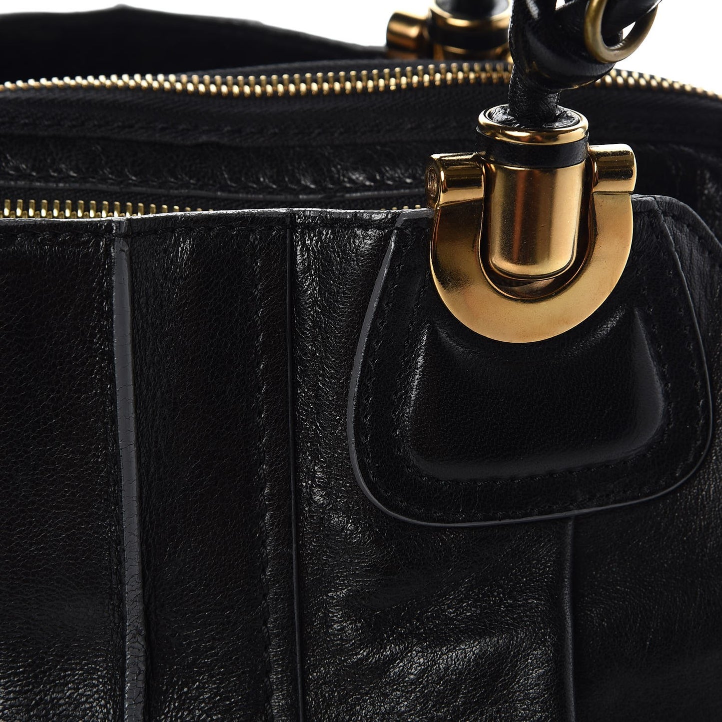 Lambskin Heloise Satchel Black