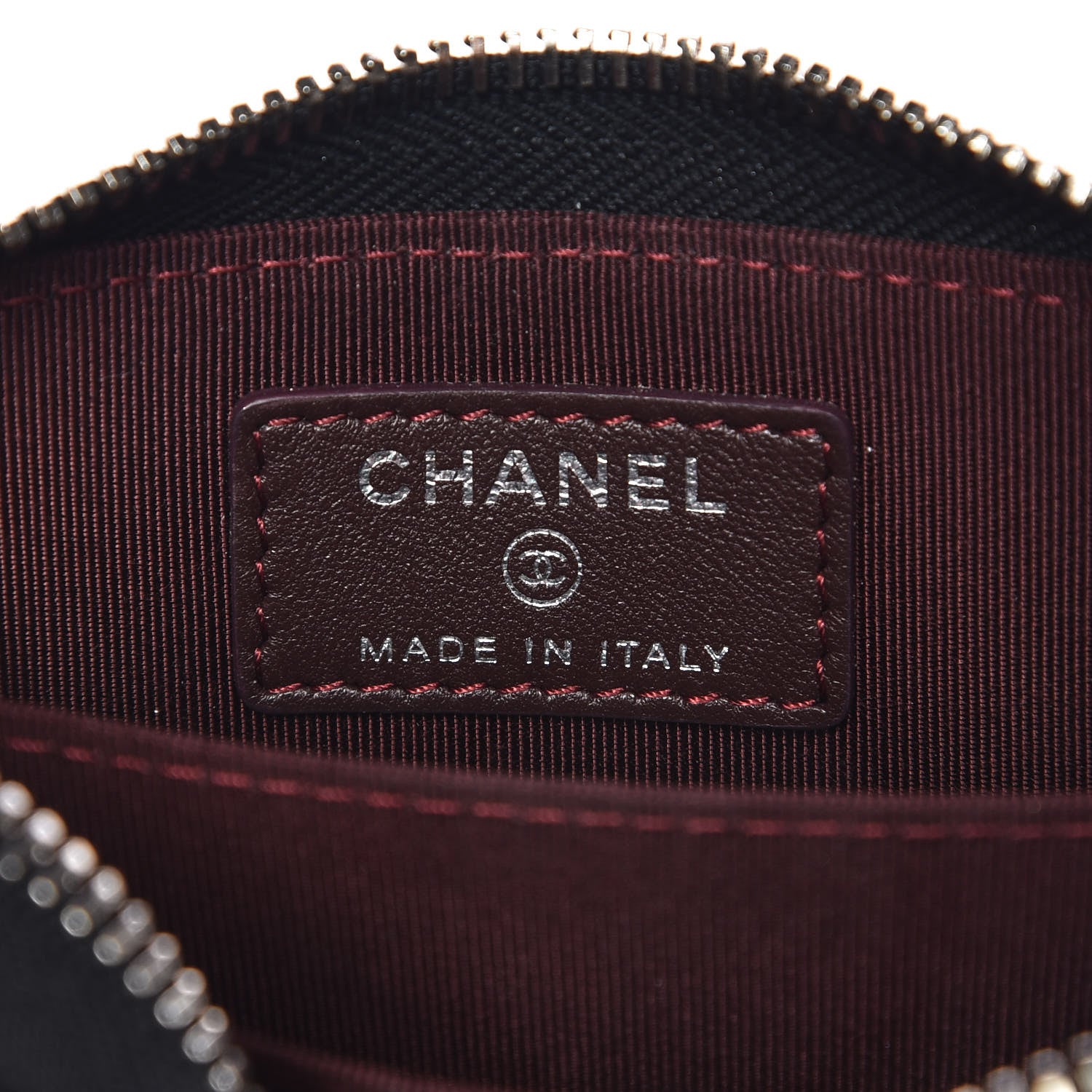 Chanel Lambskin Quilted Zip Around Coin Purse Wallet Black 6 of 8