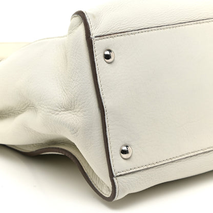 Fendi Calfskin Fur Monster Eyes Large Peekaboo Iconic Satchel White 9 of 27