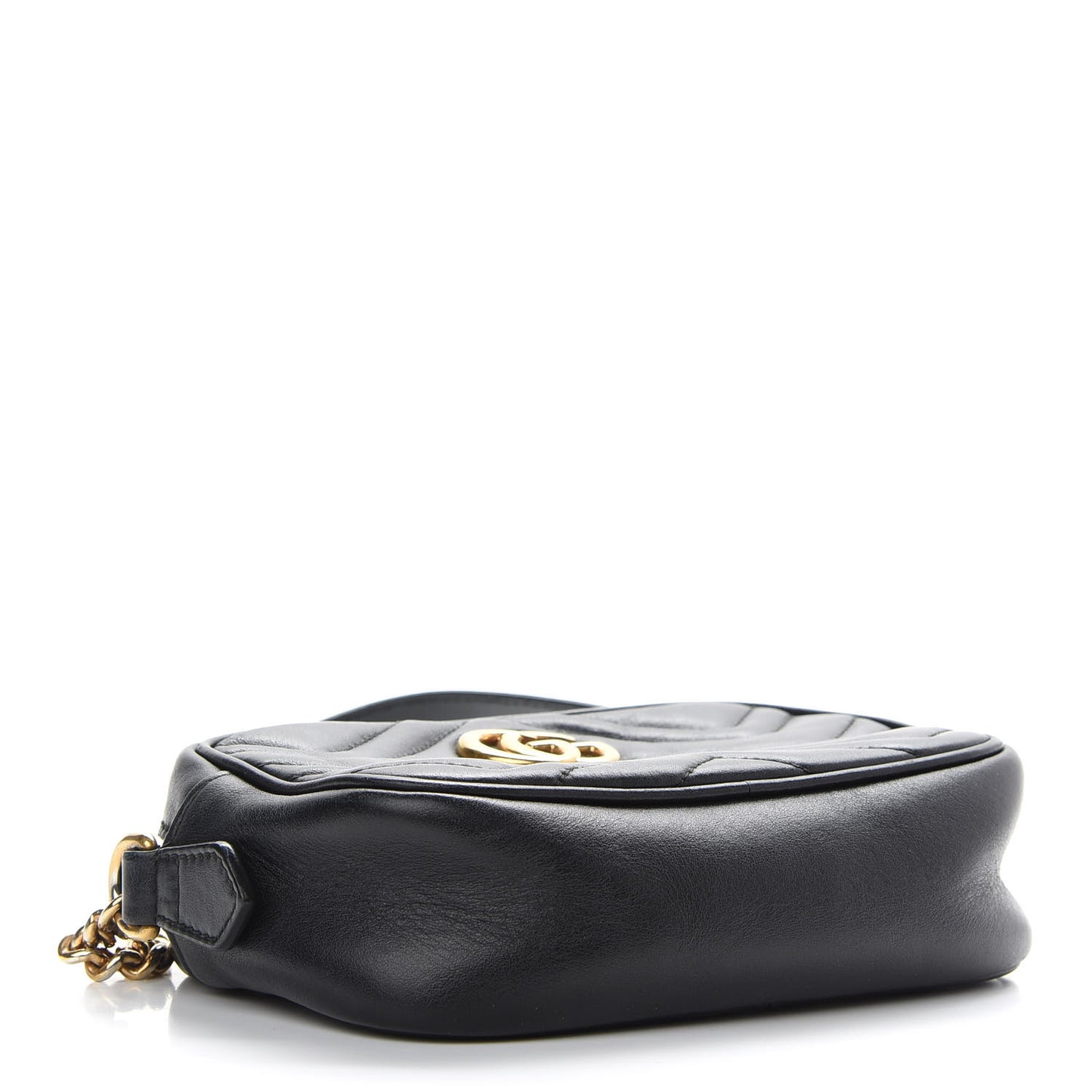 Calfskin Matelasse Mini GG Marmont Chain Shoulder Bag Black