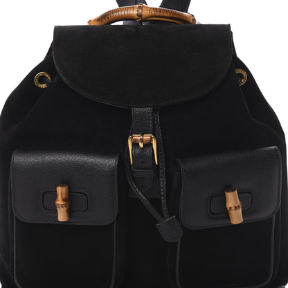 Gucci Suede Bamboo Backpack Black 7 of 14